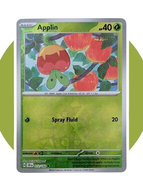 Stellar Crown Pokemon Card (GG01): Applin 012/142, Reverse Holo